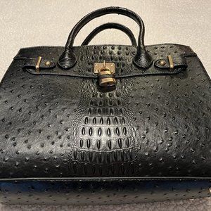 Dasein Classic Black Padlock Handbag